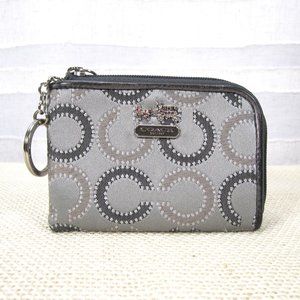 *H/P 5/9* Coach Silver/Gray Op Art Mini Card Wallet Keychain